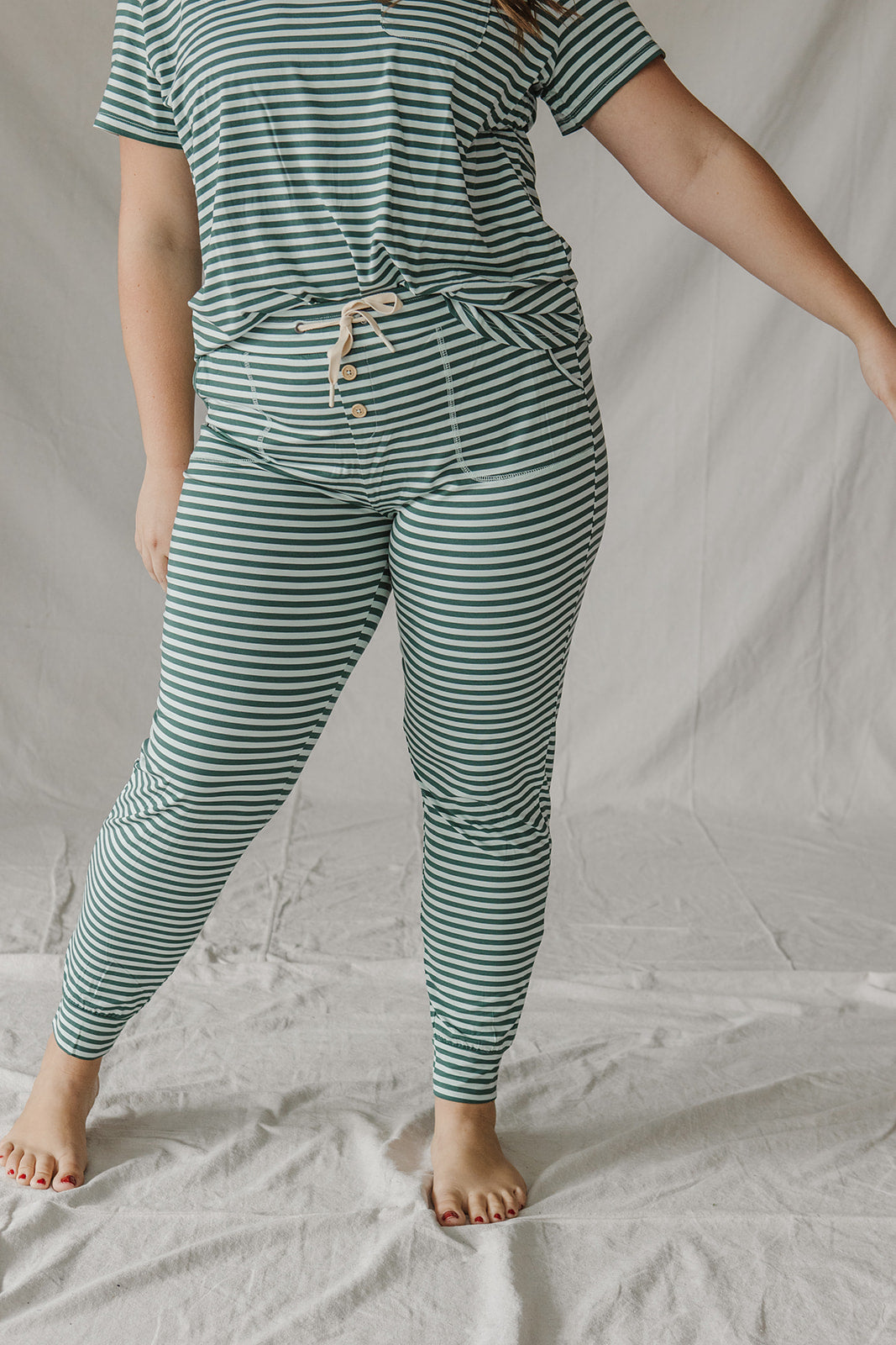 JAM PANTS SET| Cooling Oasis & Bistro Green Stripe