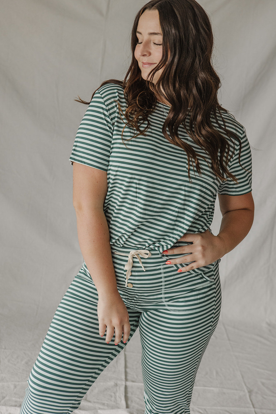 JAM PANTS SET| Cooling Oasis & Bistro Green Stripe