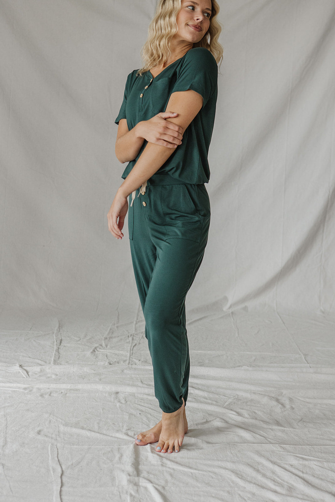 HENLEY PANTS SET SHORT SLEEVE | Darkest Spruce