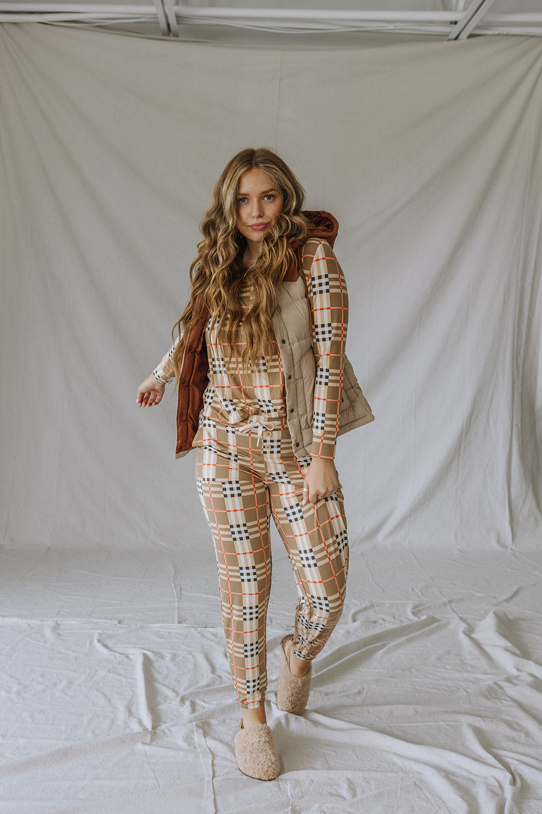 HENLEY PANTS SET LONG SLEEVE | Designer Plaid