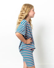 LITTLE LATES Ribbed Shorts Set | Pink/Blue