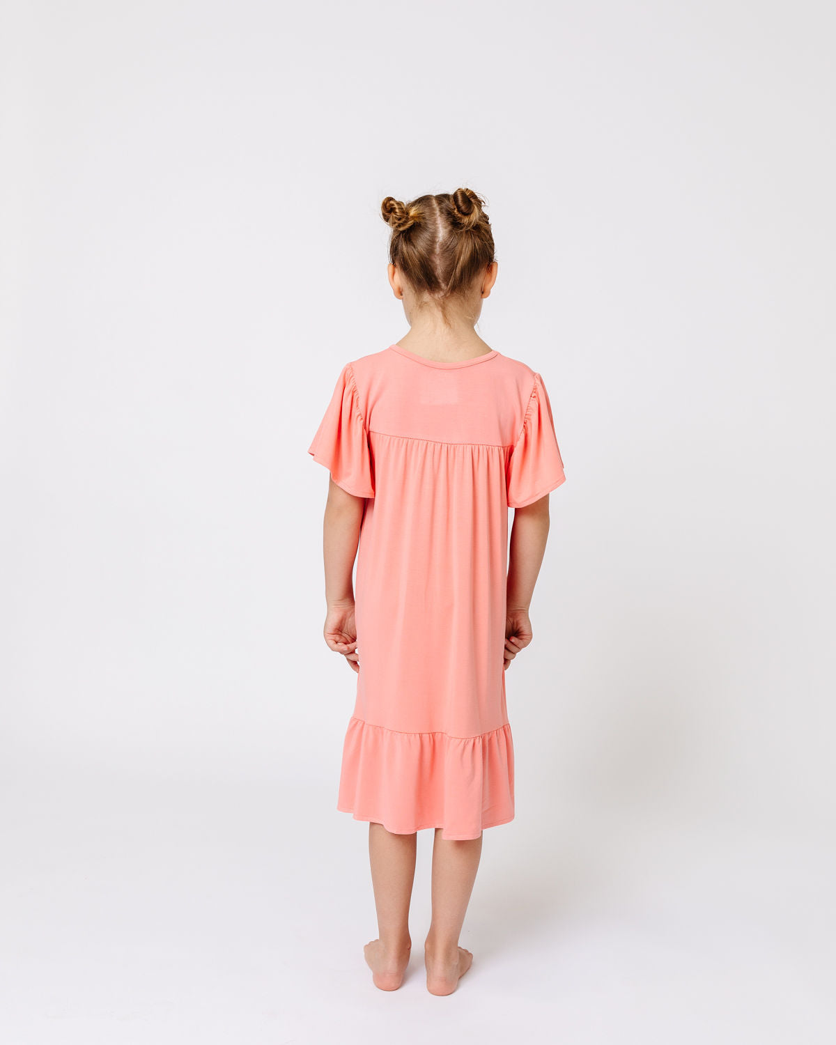 LITTLE LATES DRESS | Peach Coral