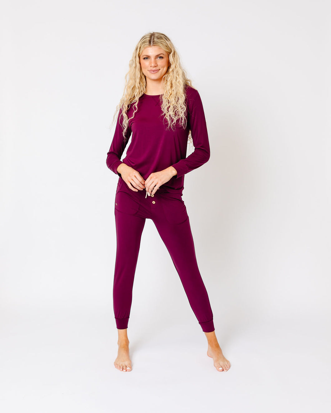 JAM PANTS SET  | Cranberry Long Sleeve