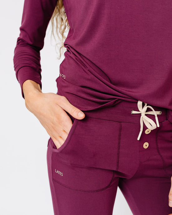 JAM PANTS SET  | Cranberry Long Sleeve