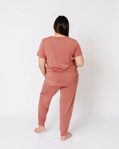 JAM PANTS SET | Old Rose Short Sleeve