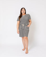 JAM SHORTS SET | Black and Cream Stripe Final Sale
