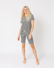 JAM SHORTS SET | Black and Cream Stripe Final Sale