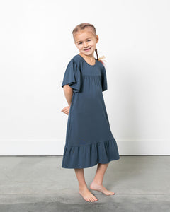 LITTLE LATES DRESS | Deep Blue