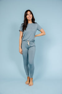 JAM PANTS SET | French Grey Short Sleeve Final Sale