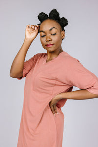 T-SHIRT DRESS Rose Mauve